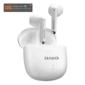 Fone De Ouvido AWS-EB-05-W Earbud Branco Aiwa Bivolt Branco - Imagem 1