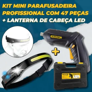 Kit Parafusadeira Elétrica + Lanterna De Cabeça Recarregável - Imagem 2