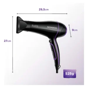 Secador De Cabelos Black Purple SCN-01 2000W Preto Mondial - Imagem 7
