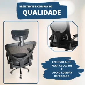 Cadeira De Escritório Até 150kg Executiva Presidente Office - Imagem 6