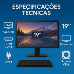 Pc Computador Completo Intel I5 16gb Ssd 480gb Monitor 19 - Imagem 4