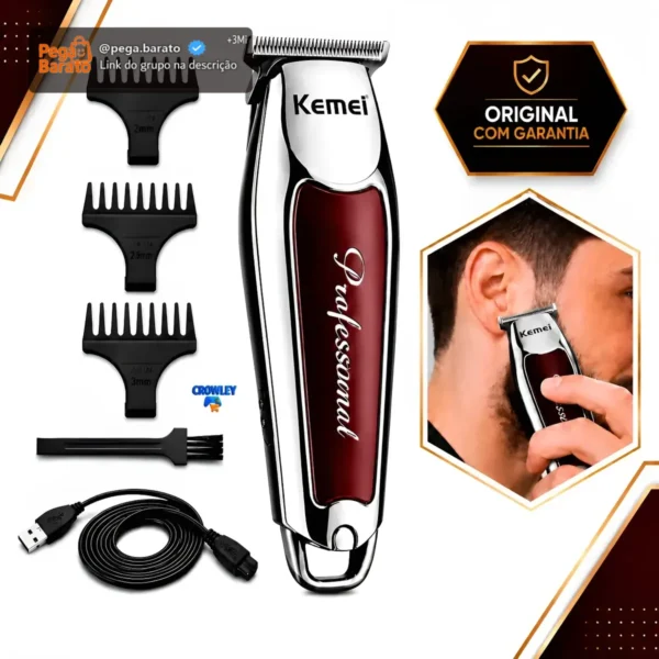 Maquina De Acabamento Detalhes Cabelo Barba Kemei Km-9163