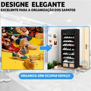Sapateira Armário Organizador Dobrável 9 Prateleiras Estocasa - Imagem 6