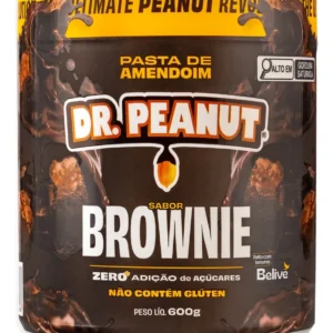 Pasta De Amendoim Com Whey Protein - 600g - Dr. Peanut Sabor Brownie - Imagem 1