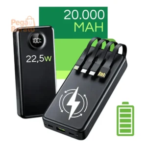 Carregador Portátil Davely Power Bank 20000mAh Turbo para Samsung, iPhone e Xiaomi - Imagem 1