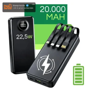 Carregador Portátil Davely Power Bank 20000mAh Turbo para Samsung, iPhone e Xiaomi - Imagem 1