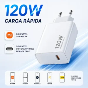 Carregador Turbo 120w Usb-c Para Xiaomi Redmi Poco X7 Branco - Imagem 3