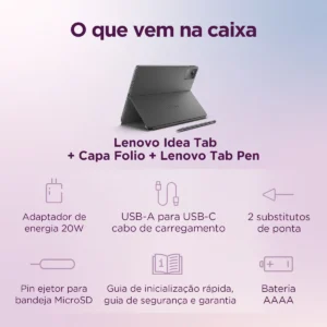 Tablet Lenovo Idea Tab, 8GB RAM, 128GB, 11” 2.5K 90Hz, Android 15, Wi-Fi, com Caneta e Capa, ZAFR0856BR - Imagem 6