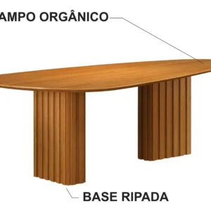 Mesa Para Sala De Jantar Com Tampo Orgânico Hc Freijó - Imagem 5