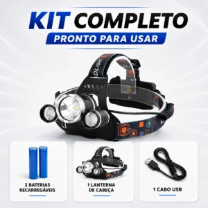 Lanterna Farol De Cabeça Bike Camping Recarregável 3 Led - Imagem 8