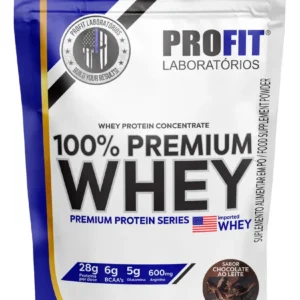 Whey Protein 100% Concentrado Premium 840g Profit Sabor Chocolate - Imagem 1