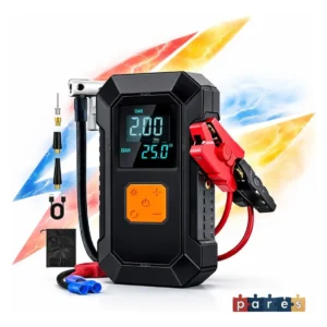 Auxiliar Partida Bateria Compressor Ar Inteligente Emergência Portátil Veicular Com Compressor De Ar, Pares Portátil Compressor Ar Veicular - Imagem 1