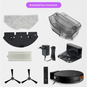 Robô Aspirador De Pó E Passa Pano App Tuya Pandaplus Bivolt Preto - Imagem 5