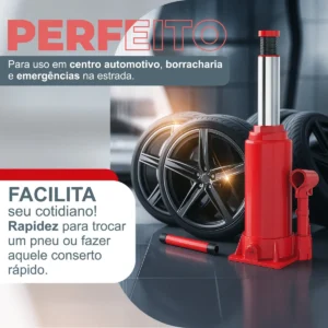 Macaco Hidráulico Automotivo Estilo Garrafa 3 Toneladas Para Carros De Passeio Linha Premium - Aero Home - Imagem 3