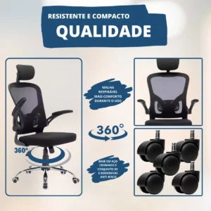 Cadeira De Escritório Até 150kg Executiva Presidente Office - Imagem 7