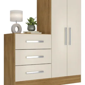 Cômoda Rodial 2 Portas 3 Gavetas Dunas Off White Pintura UV - Imagem 2