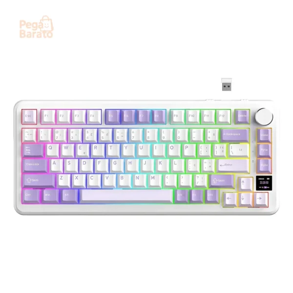 Teclado Mecânico Sem Fio Attack Shark X85pro 75% Tela Tft