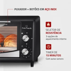 Forno Elétrico Mondial Fr-09 Pratic Cook 6l 650w - Imagem 5