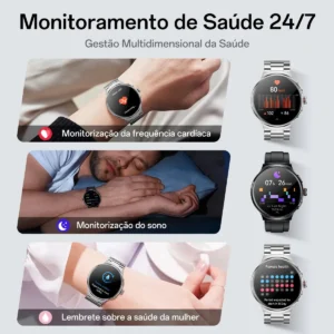 Relógio Inteligente Aolon Prime3 Tela Amoled AGPS 1.43 Aod IP68 Faz Chamadas 1atm Preto - Imagem 7