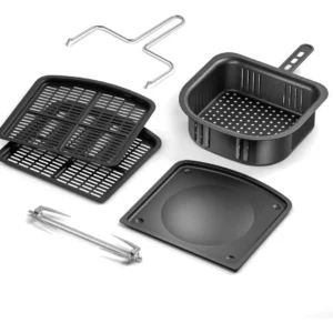 Air Fryer Forno 5 em 1 12L 1700W Digital Espeto Giratório 2 Bandejas Antiaderentes 10 funções 7 Receitas aviso sonoro Fritadeira Elétrica sem Óleo Forno Bancada Electrolux EAF90 Grafite - Imagem 8
