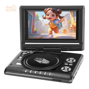 DVD Player Portátil RM 8" com Tela Giratória, USB e Leitor de Cartão SD - Imagem 1