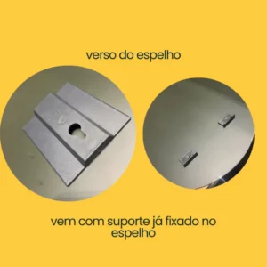 Espelho Quadrado 70x70cm Moderno Com Suporte E Led - Imagem 4