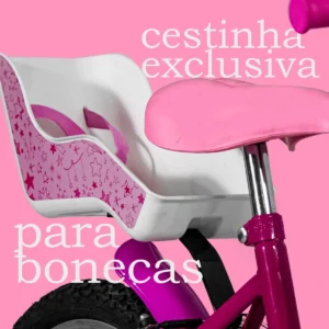 Bicicleta Aro 20 Roda Lateral Cadeirinha Boneca Violeta/pink - Imagem 4
