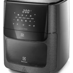 Air Fryer Forno 5 em 1 12L 1700W Digital Espeto Giratório 2 Bandejas Antiaderentes 10 funções 7 Receitas aviso sonoro Fritadeira Elétrica sem Óleo Forno Bancada Electrolux EAF90 Grafite - Imagem 6