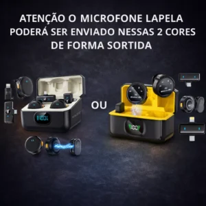 Microfone Lapela Redondo Sem Fio Duplo Imã Android E Iphone - Imagem 3