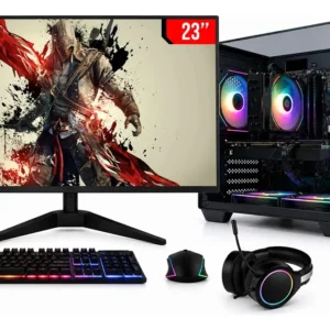PC Gamer Completo Intel Core i5, Radeon RX 570 8GB, 16GB RAM, SSD 512GB NVMe, Fonte 600W, 5 fans RGB, Monitor LED 23", Preto -BluePC FRAME PGBP-FRM126 - Imagem 1