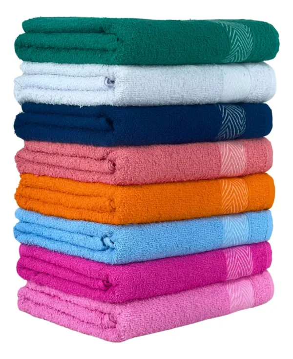Kit 05 Toalhas De Banho Popular 100%algodão 65x120cm 210g/m²