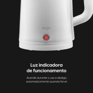Chaleira Elétrica Elgin Slim Preta 110v 1,8 Litros 1.200w Branco - Imagem 5