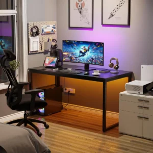 Escrivaninha Gamer Industrial 90 cm Preto para Escritório e Apartamento - Imagem 6
