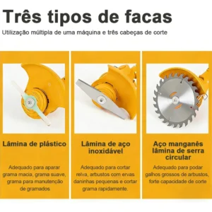 Roçadeira Aparador Grama 2 Bateria Recarregável 21v 9000 RPM Comprimento Ajustável Profissional Com Acessórios - MESTRI M-141 - Imagem 5