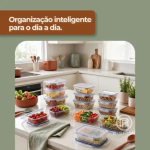 Kit 10 Pote De Vidro Marmita Hermético 370ml Freezer Fitness Rishon - Imagem 5