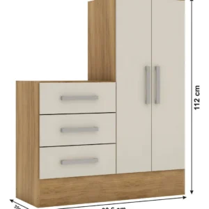 Cômoda Rodial 2 Portas 3 Gavetas Dunas Off White Pintura UV - Imagem 5