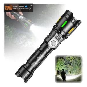 Lanterna Tática Led Zoom 3600lm 2km Alto Luz Potente Usb Recarregável Vem com 2 baterias modelo 18650 Enfit Vida - Imagem 1