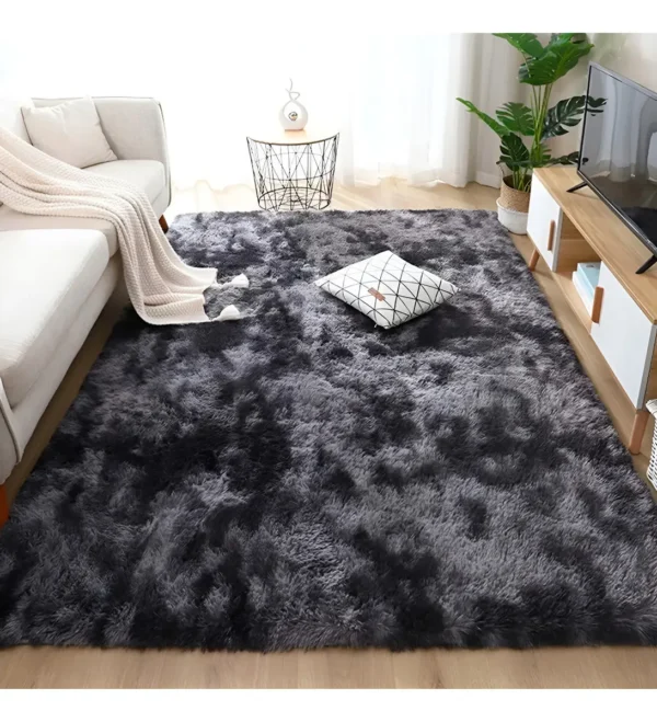 Tapete Felpudo 3,00x2,00 Peludo Macio Shaggy Sala Quarto Leve Facil De Lavar Cinza Mesclado Casa Laura Enxovais