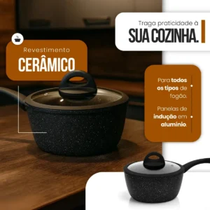 Jogo Panelas Indução Cerâmica Viena 5 Peças Casambiente - Imagem 6