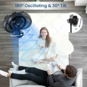 Ventilador circulador de ar, três velocidades ajustáveis, baixo ruído, 60Hz, três ajustes de altura - Imagem 4