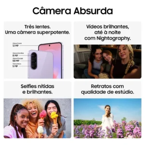 Celular Samsung Galaxy A37 5G 128GB, 6GB RAM, Câmera Tripla 50MP, Super AMOLED 6.7", Recursos AI - Branco - Imagem 4