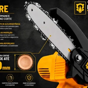 Motosserra Mini BTS-100 Bateria Recarregável 21v The Black Tools Cor Amarelo - Imagem 6