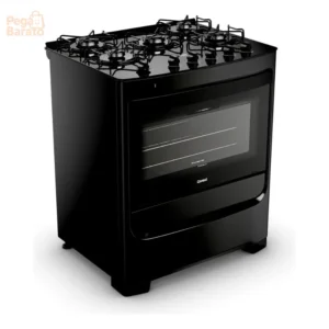 Fogão Consul 5 Bocas Preto Com Mesa De Vidro - Cfs5vbe Preto - Imagem 1