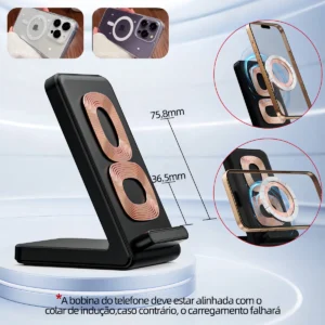 Carregador Indução Basike Ba-wxc009 Para iPhone E Samsung Cor Preto - Imagem 5