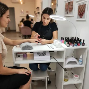 Mesa Para Manicure Profissional De Nail Designer Com Nichos - Imagem 4