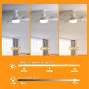 Ventilador Teto Lampada Luz Led Silêncioso Econômico 6 Pás - Imagem 7