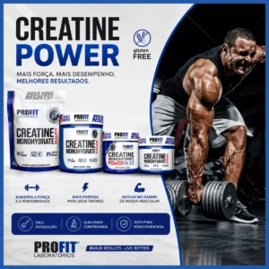 Creatina Monohidratada Power 300g Refil Profit Sabor Natural - Imagem 6