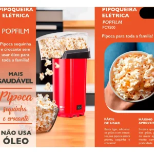 Pipoqueira Elétrica Portátil Sem Óleo Fritura Ar Quente - Imagem 6