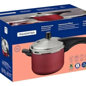 Panela De Pressão 4,5l Tramontina Vancouver Effect 20591-720 Cor Vermelho - Imagem 5