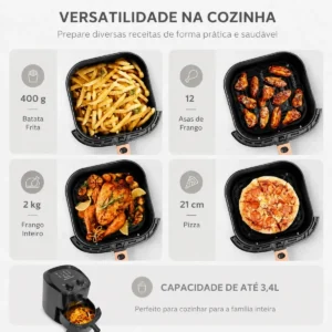 Fritadeira Air Fryer 3.4 Litros Elétrica Premium S/óleo - Imagem 4